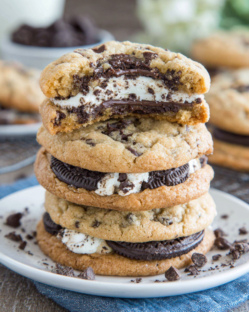 Best Easy Halloween Oreo Stuffed Chocolate Chip Cookies Recipe