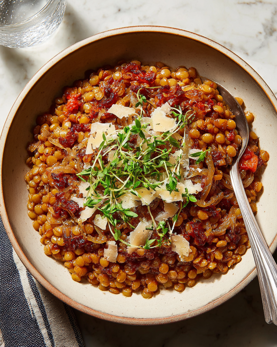 Hearty Lentils With Caramelized Onions — Low Effort in Every