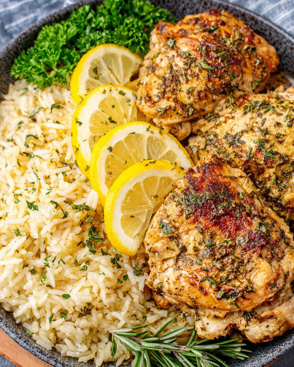 Slow Cooker Lemon Herb Chicken and Rice — Low Effort in Every
