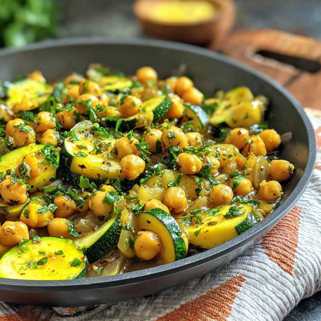 A Flavorful Zucchini Chickpea Skillet Dinner