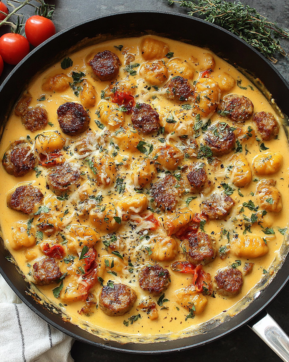 Creamy Butternut Squash Gnocchi with Sausage