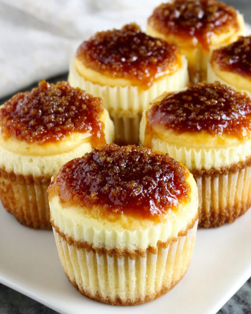 Decadent Vanilla Bean Crème Brûlée Cheesecake Cupcakes