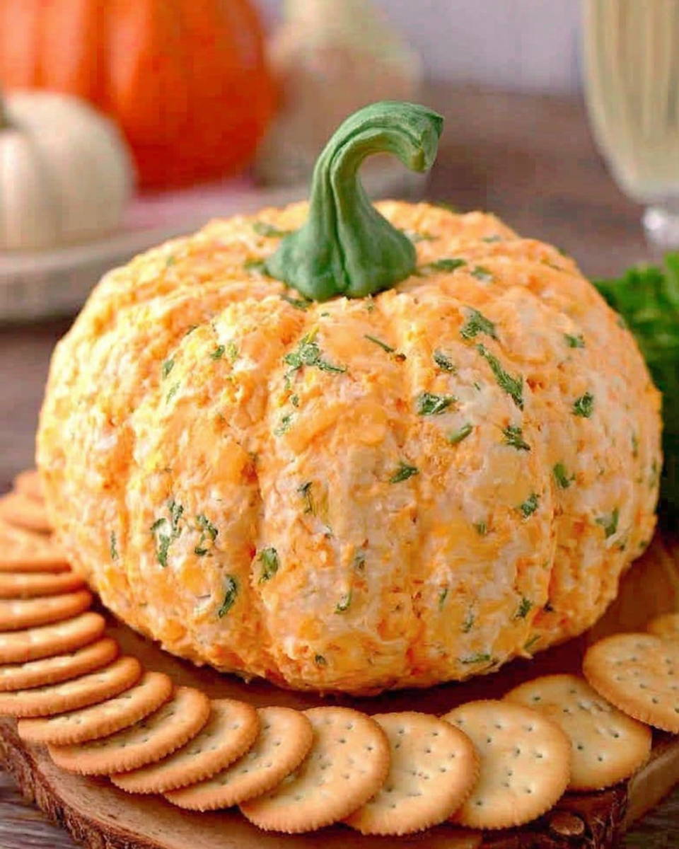 Delightful Pumpkin Shaped Cheese Ball for Fall Gatherings