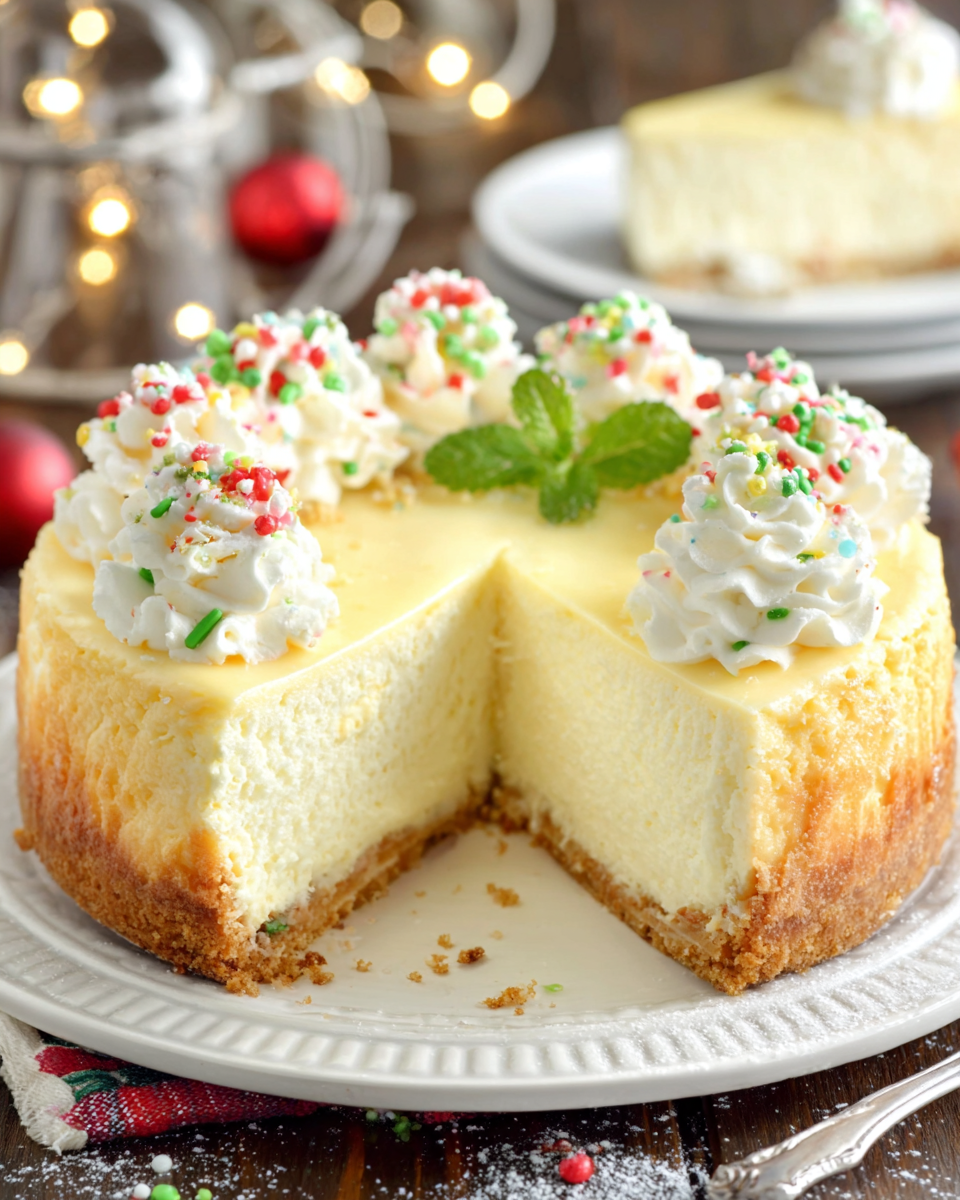 Festive Sugar Cookie Cheesecake for Gatherings