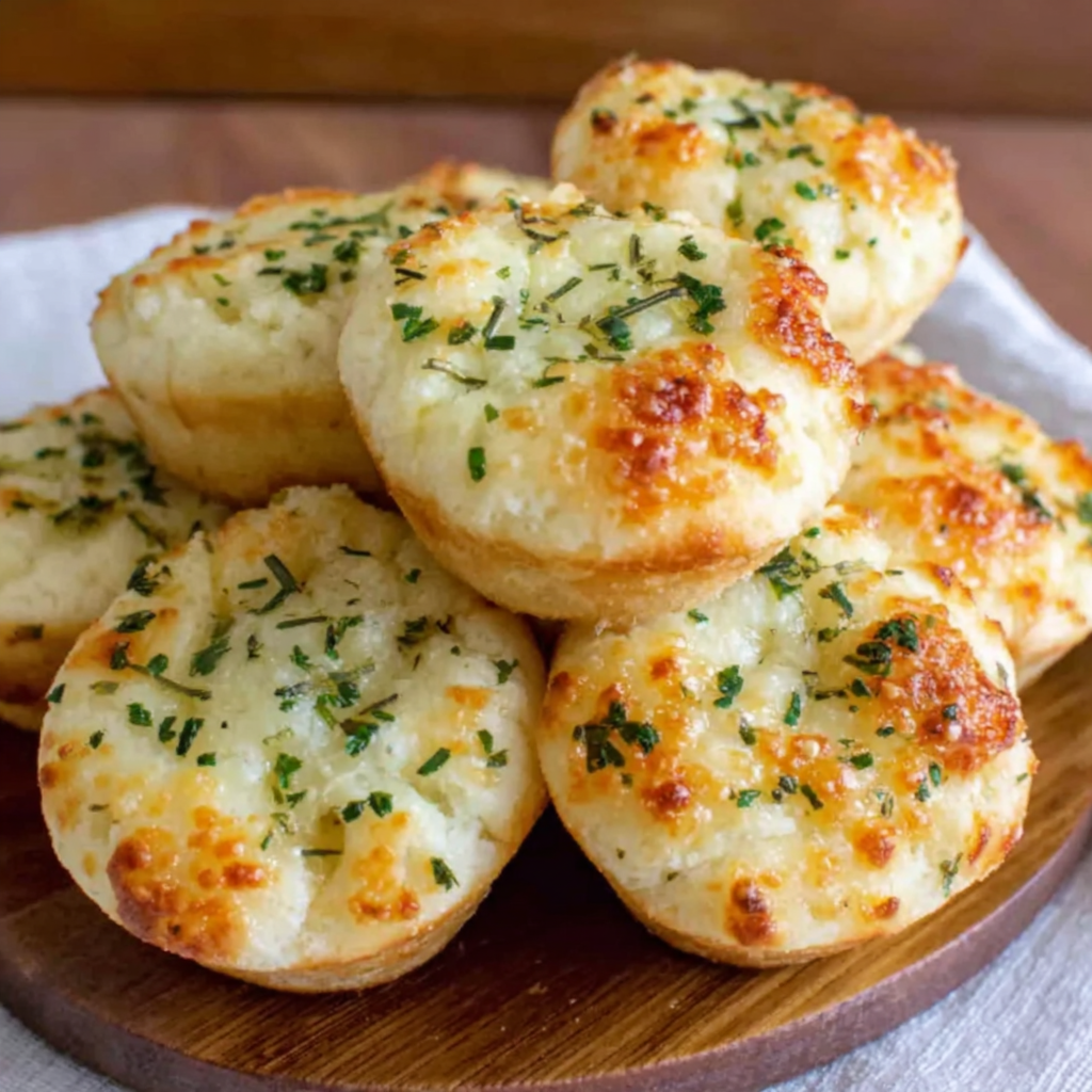 Golden Crust Garlic Rosemary Focaccia Muffins Recipe