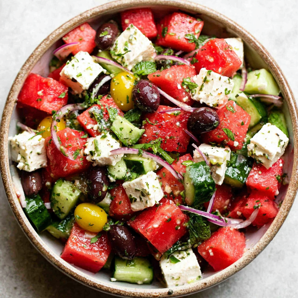 Refreshing Watermelon Greek Salad Recipe for Summer