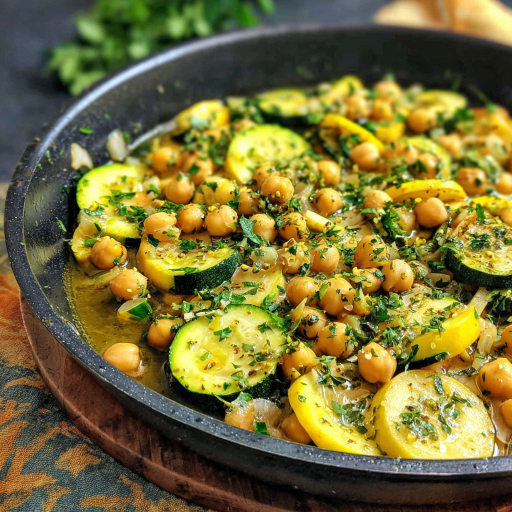 Satisfying Zucchini Chickpea Skillet Dinner Recipe