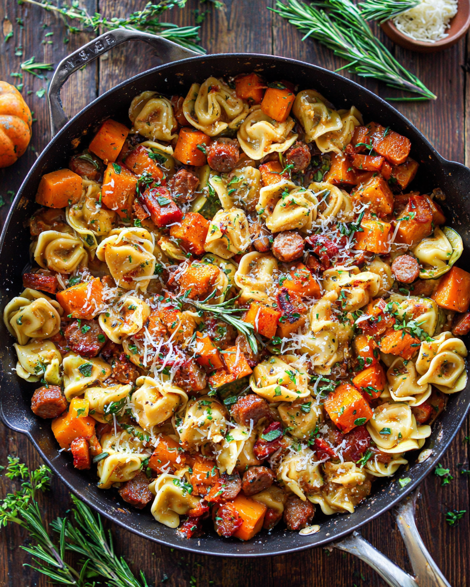 Simple and Tasty Autumn Sausage Pasta Squash Dish