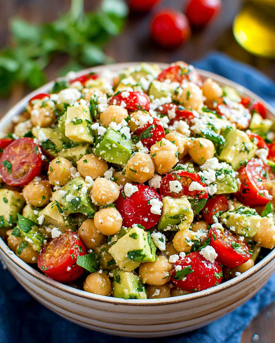 Chickpea Feta Avocado Salad for Fresh Flavors