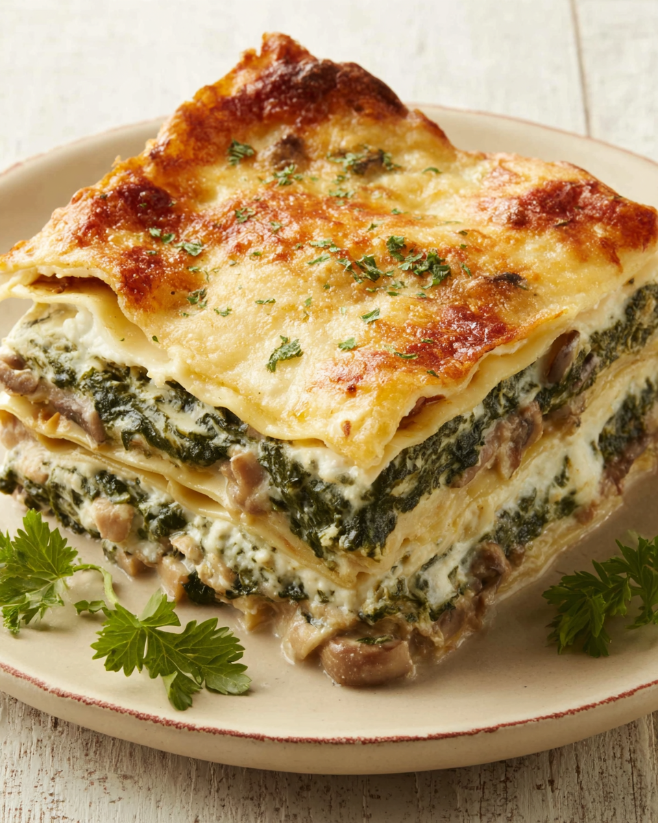 Creamy Spinach and Mushroom Lasagna Ready in No Time