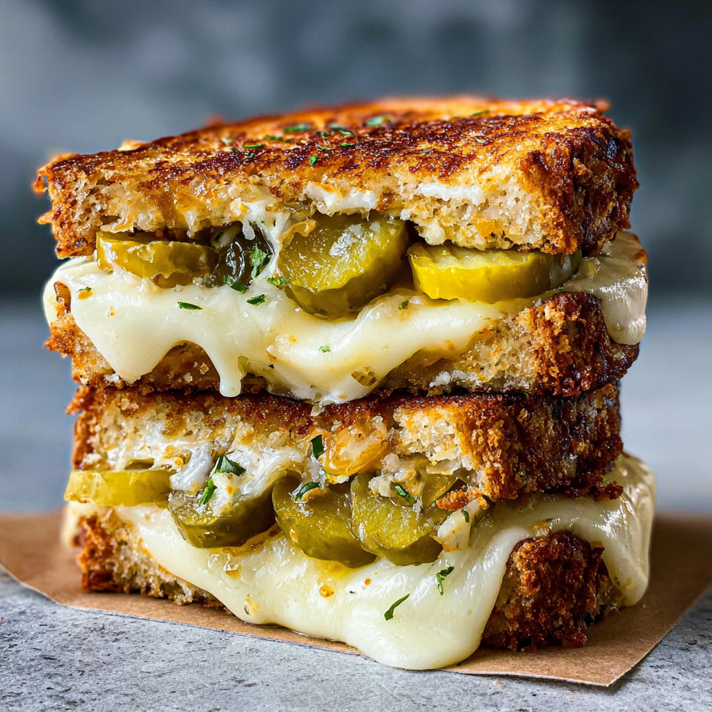 Crispy Dill Pickle Grilled Cheese Sandwich Bliss