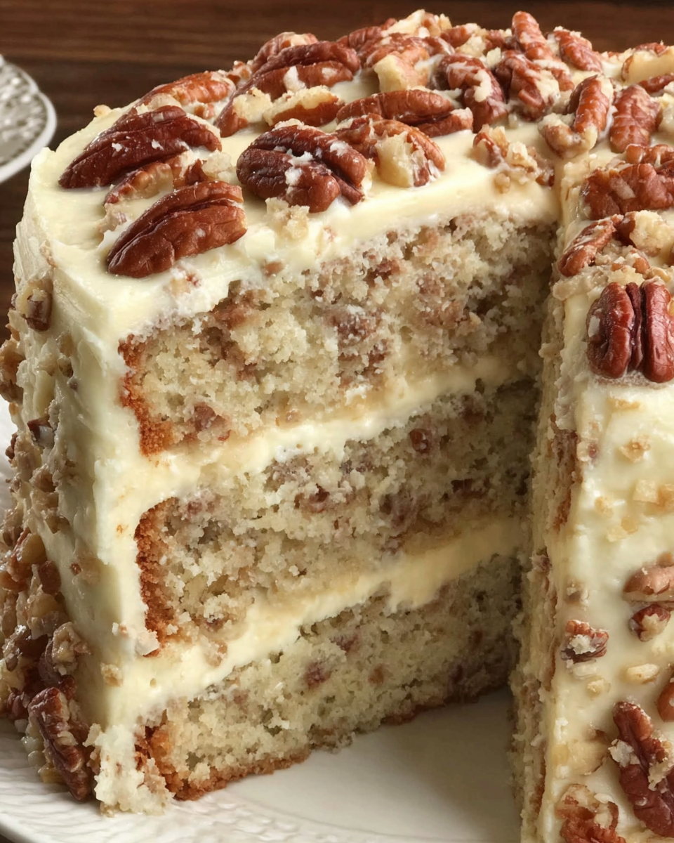 Delicious Butter Pecan Cake with Brown Butter Frosting