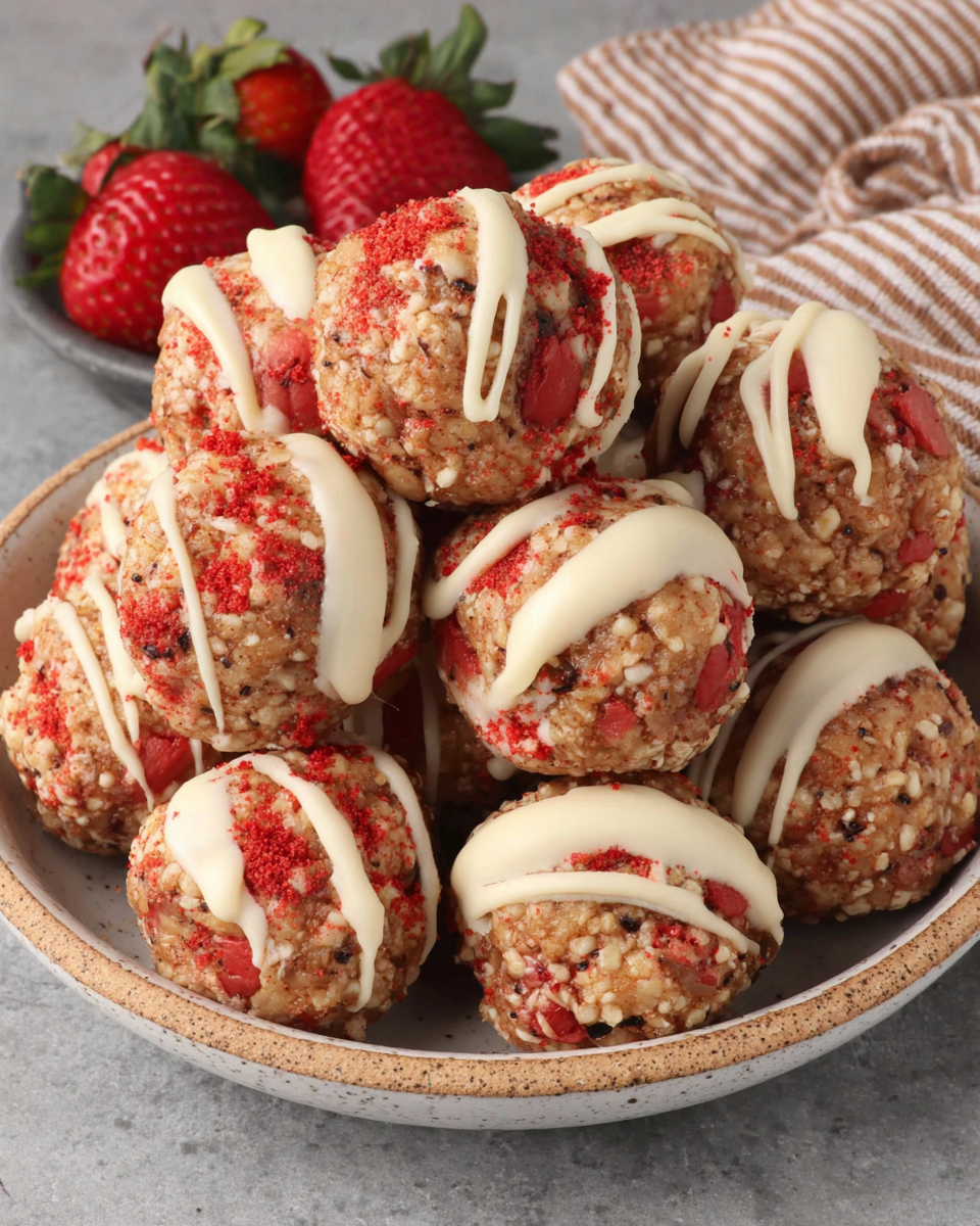 Delicious Strawberry Shortcake Energy Bites for Snack Lovers