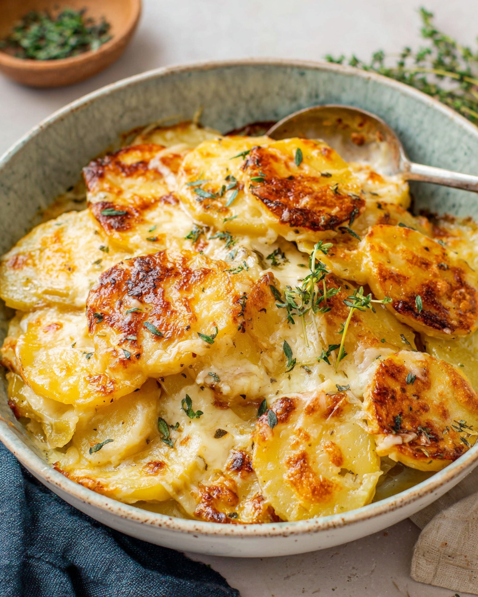 Deliciously Creamy Cheesy Garlic Scalloped Potatoes