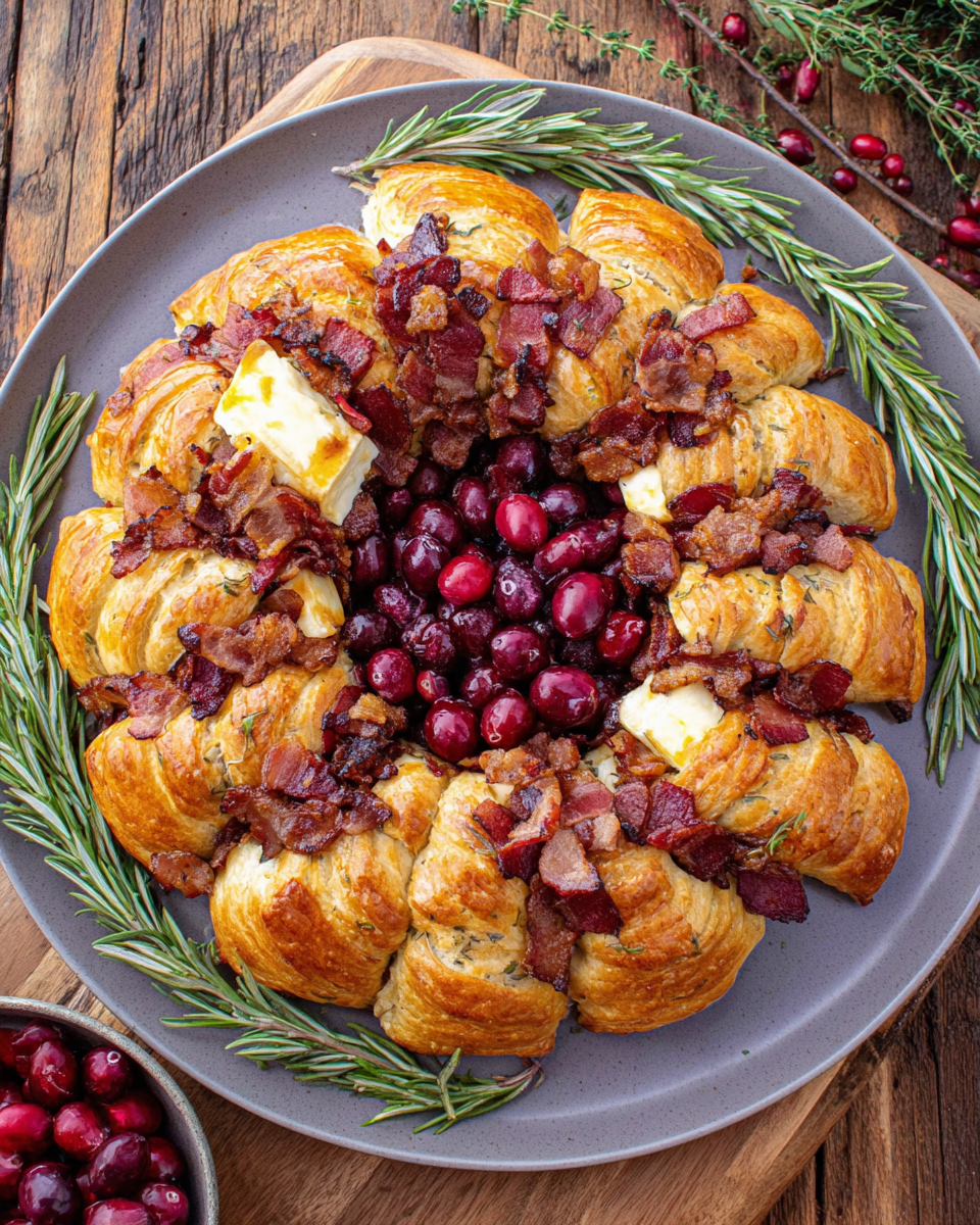 Deliciously Decadent Bacon Brie Crescent Wreath