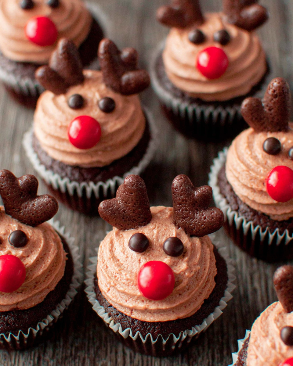 Delightful Easy Reindeer Cupcakes from Jenny Cookies