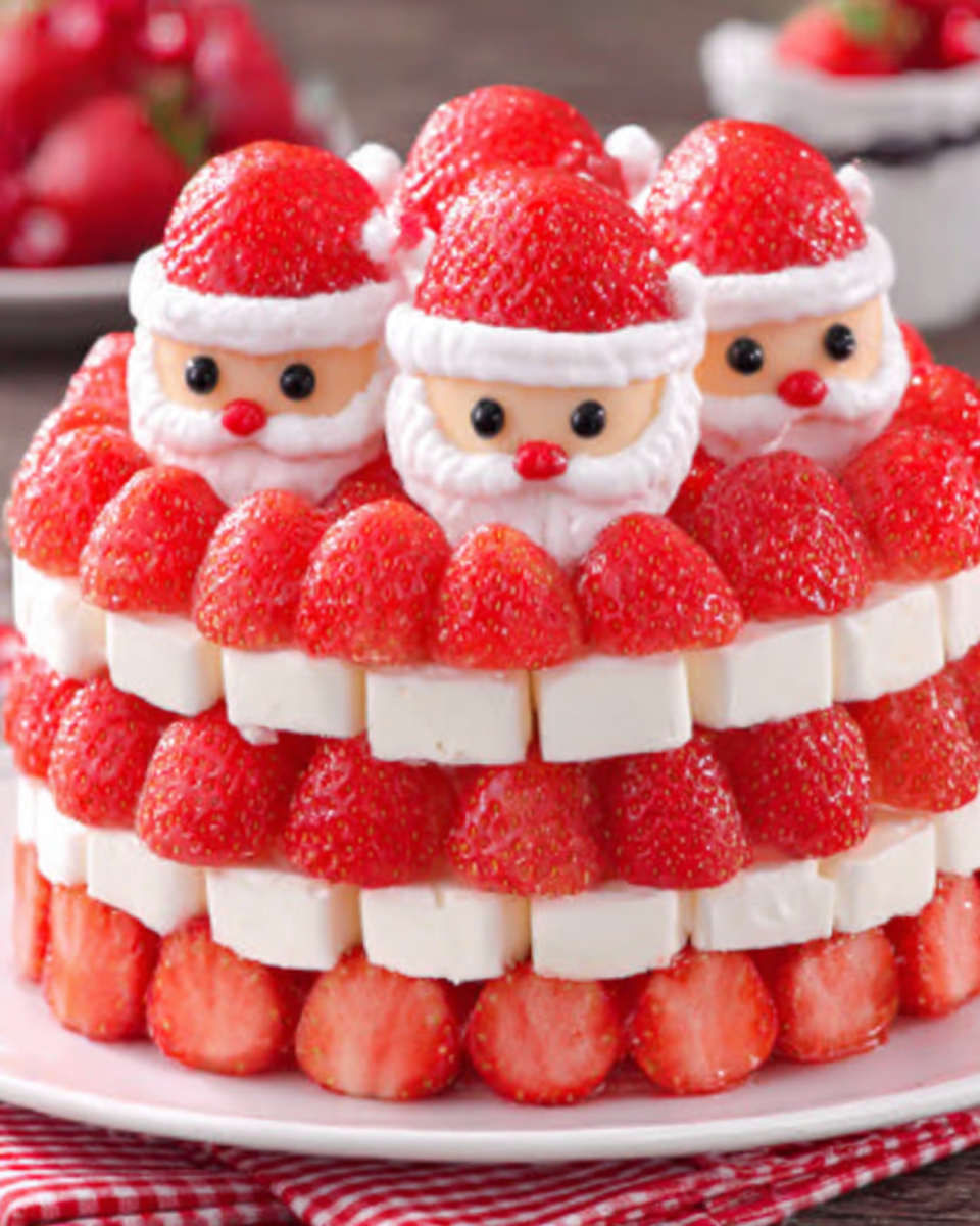 Festive Cheesecake Strawberry Santas Recipe