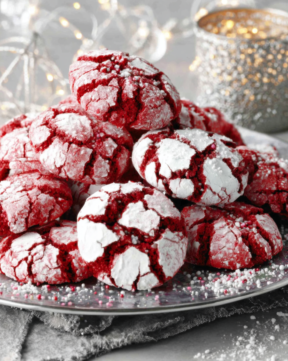 Red Velvet Crinkle Cookies – Festive and Fudgy