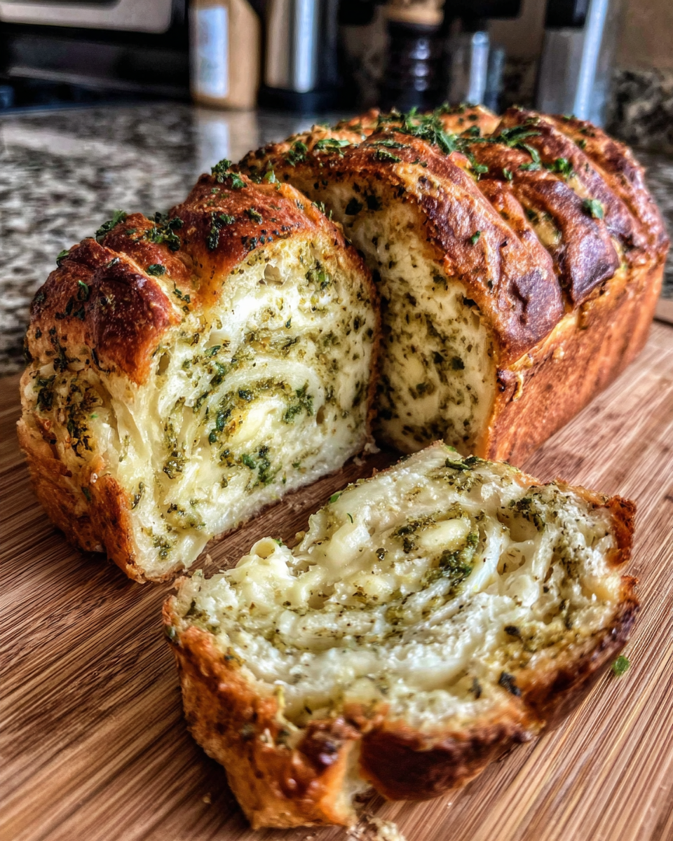 Swirled Garlic Herb & Cheese Bread: The Irresistible Savory Homemade Loaf!