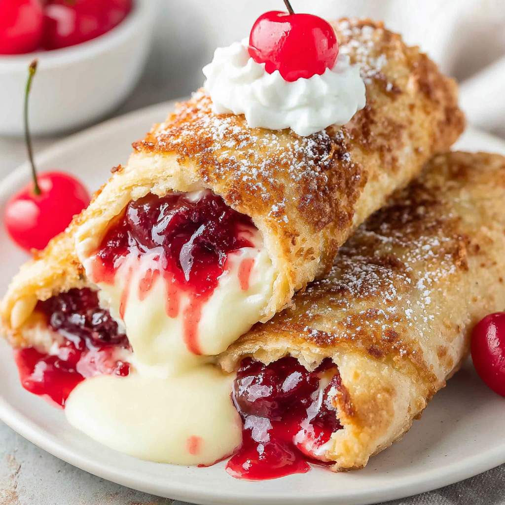 Delicious Cherries Cheesecake Chimichangas to Delight