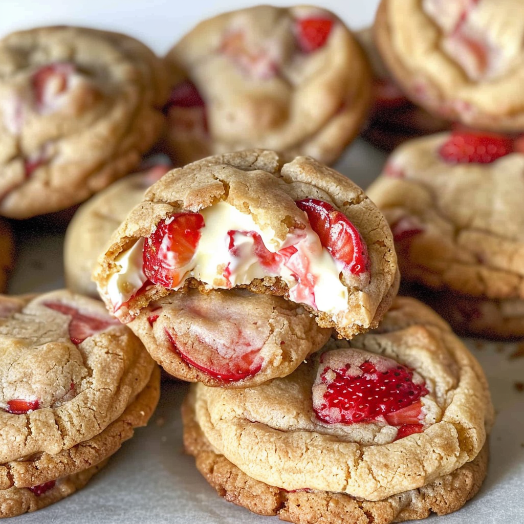 Deliciously Soft Strawberry Cheesecake Cookies