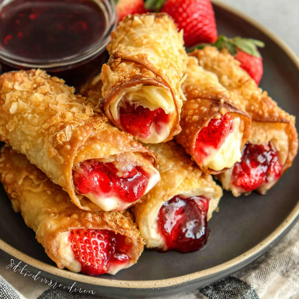 Delightful Strawberry Cheesecake Stuffed Eggrolls