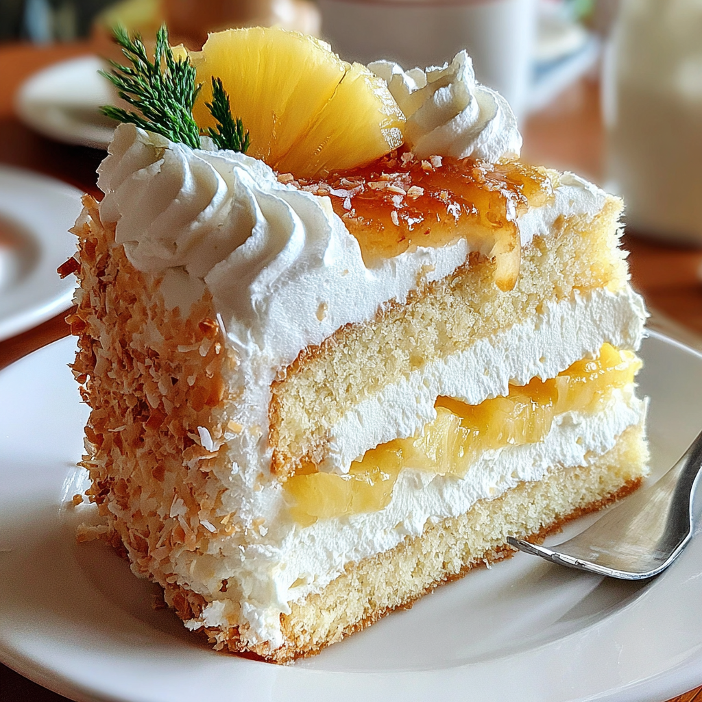 Heavenly Hawaiian Pineapple Coconut Dream Cake