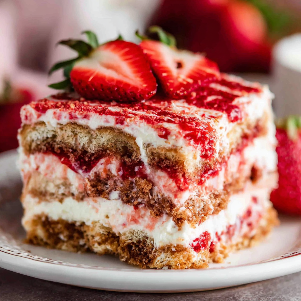 Indulge in Delicate Strawberry Tiramisu Layers
