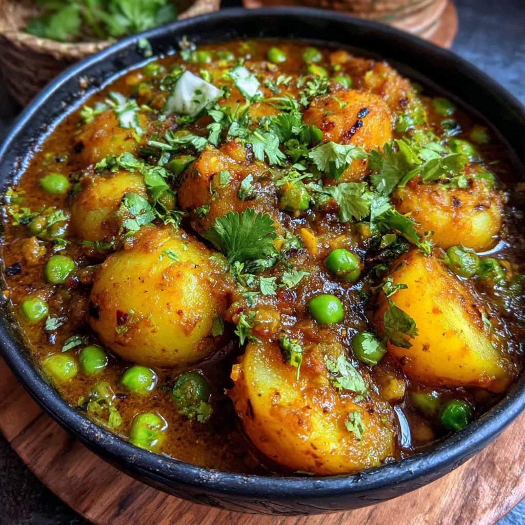 Savory Crockpot Potato Pea Curry Recipe