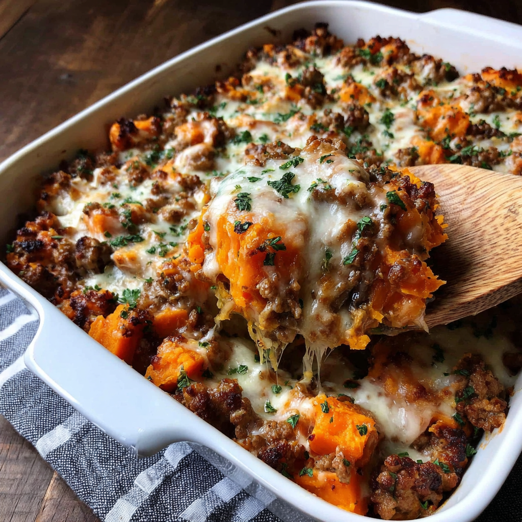 Savory Ground Turkey Sweet Potato Bake Delight