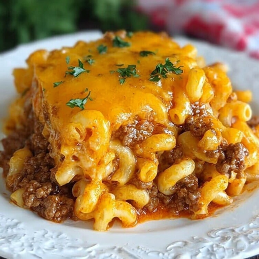 Hearty Cheesy Beef and Macaroni Casserole Recipe